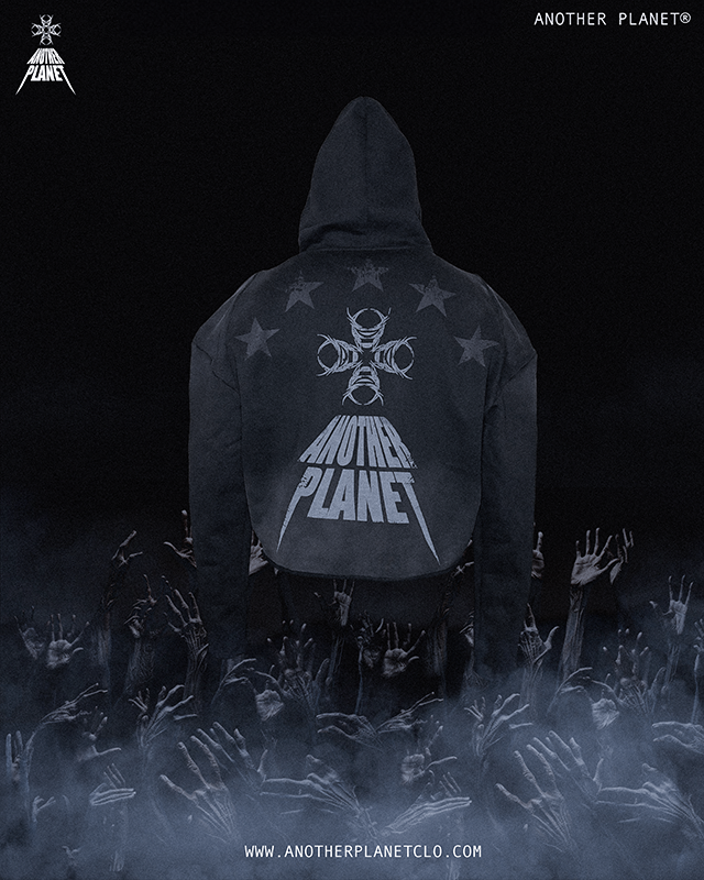 Another Planet Clothing Hoodie with back Logo, Dark aesthetic